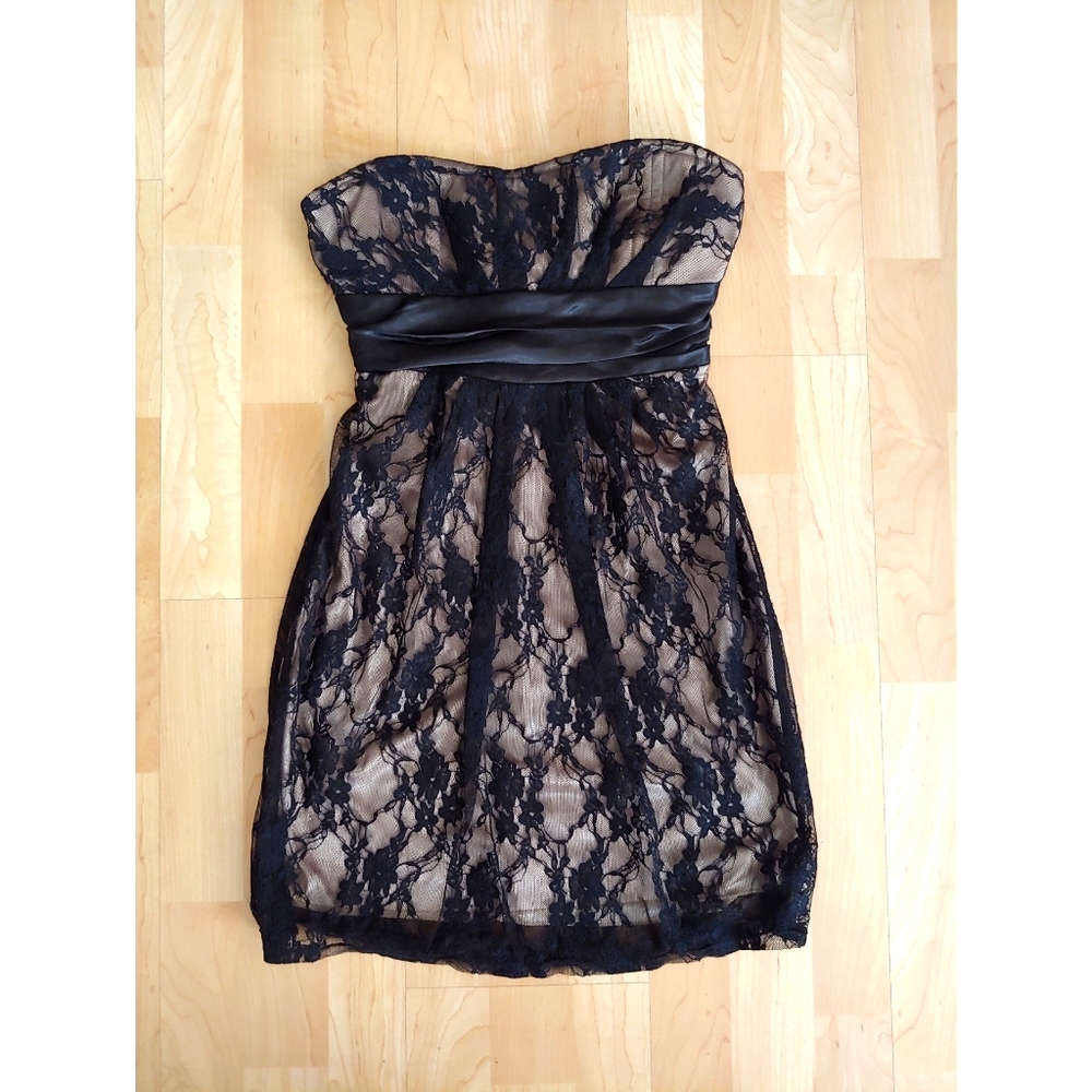 Cute Lacey and Champagne Mini Dress